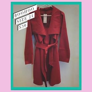 Belted Waterfall Wrap Coat